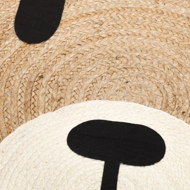 Covoraș pentru camera copiilor NIMI, urs cu urechiușe, Ø 90 cm