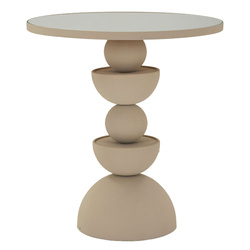 Măsuță de cafea rotundă DUNE cu blat oglindă elegant, Ø 45 cm