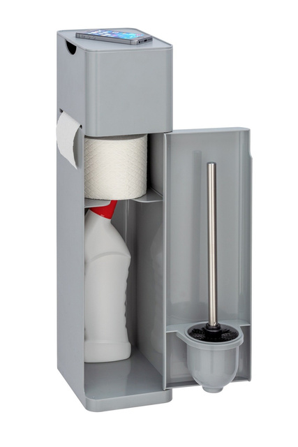 Suport pentru hârtie igienică și perie IMON, 6 în 1, gri, WENKO