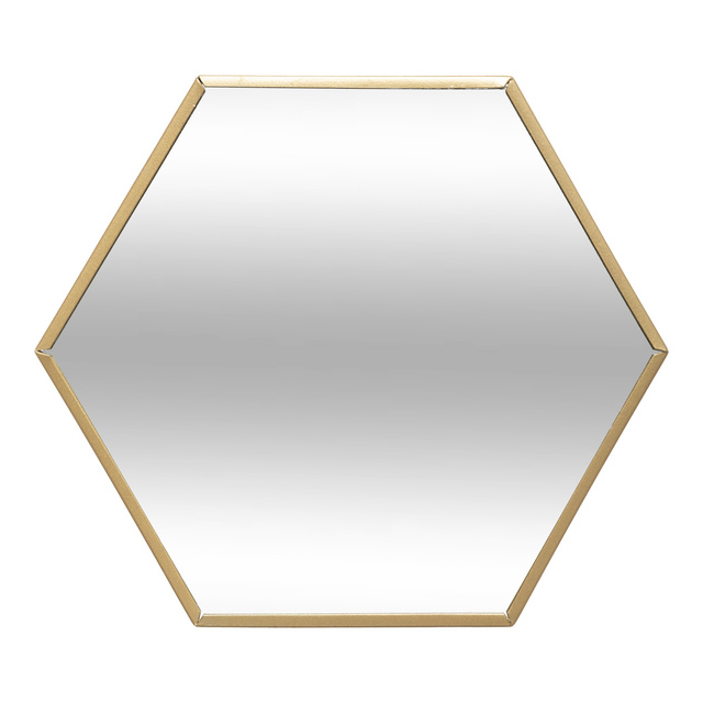 Suport tip oglinda pentru lumânări, hexagonal, Auriu, Ø 20 cm