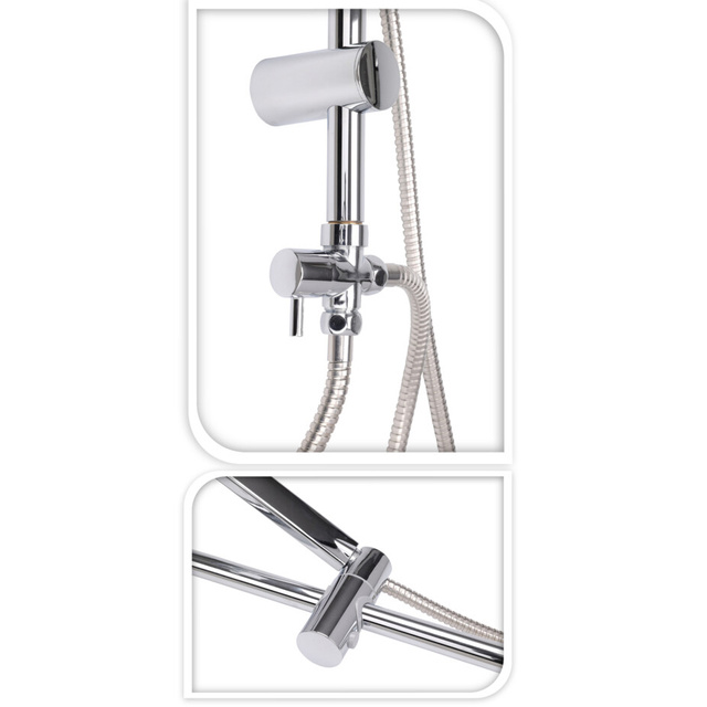 Coloana de dus cu cap de dus cu efect de ploaie, inox, inaltime 80 cm