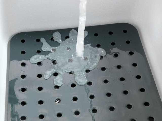 Covor de protecție pentru chiuvetă, gri, 31 x 27,5 cm, Wenko