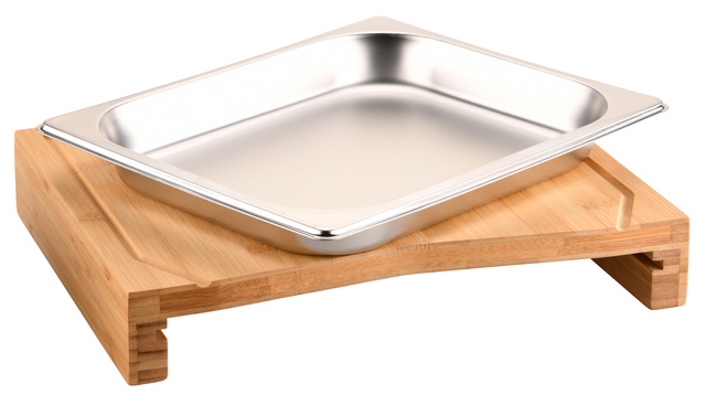 Blat pentru taiat din bambus cu recipient, Gastro-Norm 1/2