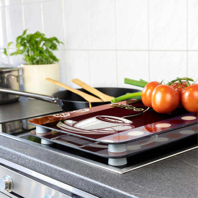 Plite de protecție din sticlă cu AROMĂ DE CAFE, 2 bucăți