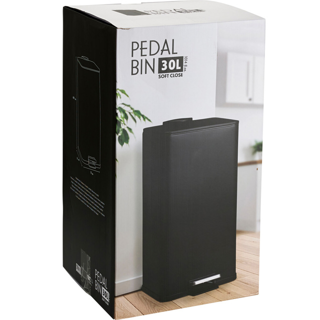 Coș de gunoi metalic DELTA, negru, 30 l