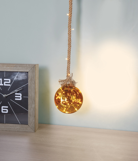 Lampa cu LED pe frânghie, diametru 12 cm