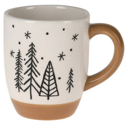 Cana de iarnă cu motiv de brăduți, 330 ml