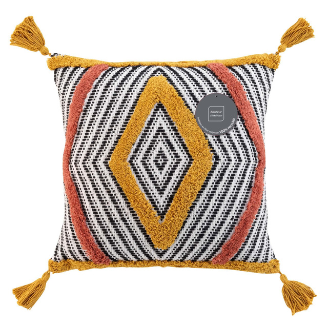 Perna decorativa cu ciucuri TERANGA, 40 x 40 cm