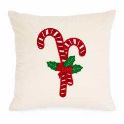 Pernă decorativă, model sărbătorii de crăciun cu holly, albă 40 x 40 cm, model 2
