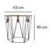 Masa de cafea, Bej/Negru, 43x40 cm, Atmosphera Créateur d'intérieur