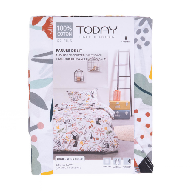 Lenjerie de pat pentru copii TOUCAN, 100% bumbac, 140 x 200 cm