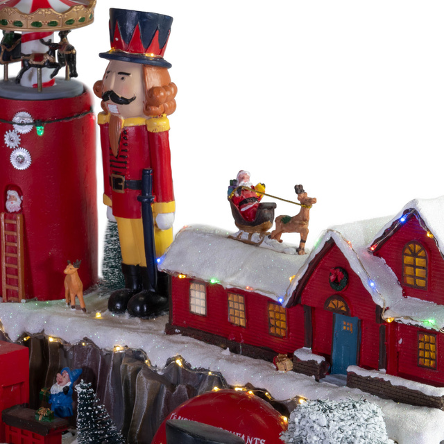 Sat de Crăciun, scenă de Crăciun cu fabrica de cadouri