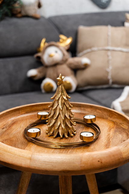 Sfeșnic auriu pentru 4 lumanari, Ø 28,5 cm