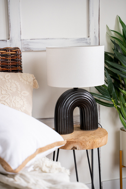 Lampa cu abajur Eidel, baza ceramica, 40,5 cm