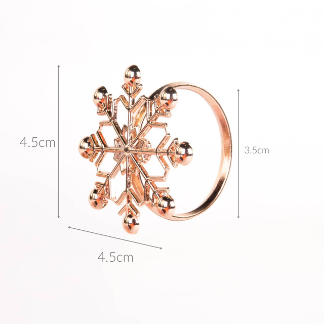 Ineluri aurii pentru șervețele cu motiv sărbătoresc, 4 buc.