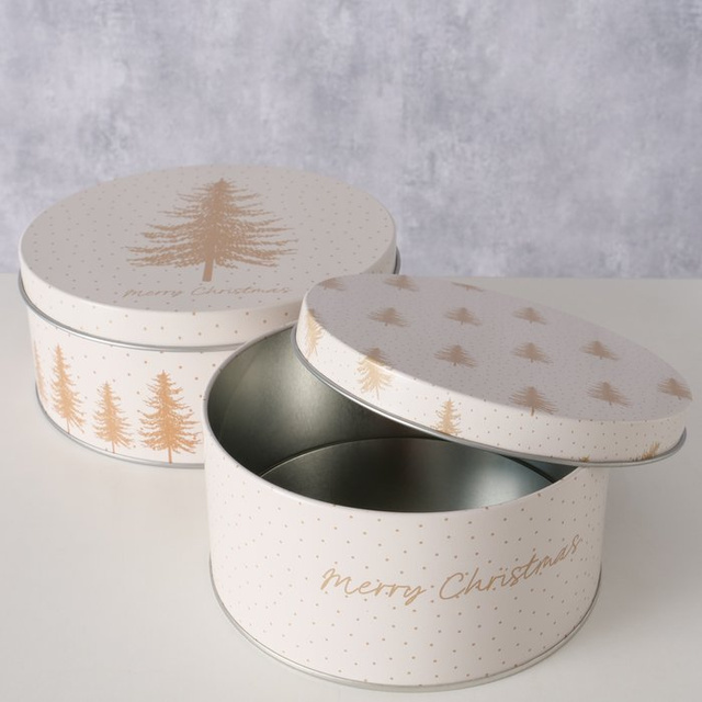 Set de două cutii pentru depozitare PLATINA, Ø 14-16 cm