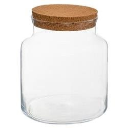 Vaza de sticla cu dop, inaltime 21,5 cm