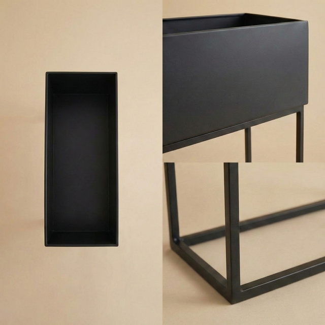 Jardiniere metalice lungi TINO, 2 suporturi