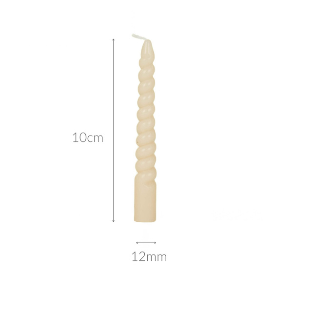 Lumânări de masă spiralate din parafină, 10 cm