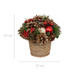 Decoratiune din conuri de pin si globuri in vas impletit, 19 cm