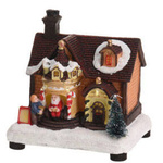 Decoratiune de Craciun Casuta de iarna, iluminata LED, 15 x 12,5 x 9,5 cm