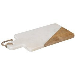 Tocator GEOM HYGGE, 15 x 30 cm, marmură, alb