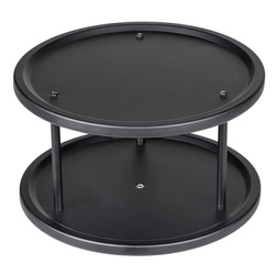Organizer pentru bucătărie pe blat LAZY SUSAN, cu două niveluri, metalic, 26,5 x 15,5 x 26,5 cm, WENKO, negru
