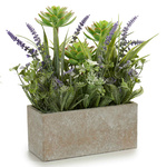 Flori artificiale in ghiveci de beton pentru balcon, 7 x 17 x 23 cm