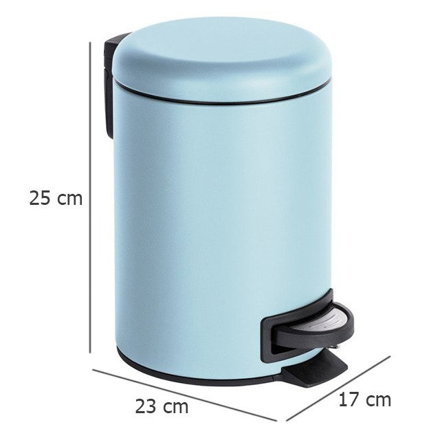 Coș de baie LEMAN MATT, recipient pentru gunoi, 3 l, WENKO, albastru