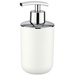 Dispenser pentru săpun lichid, recipient cu pompă cromată, alb