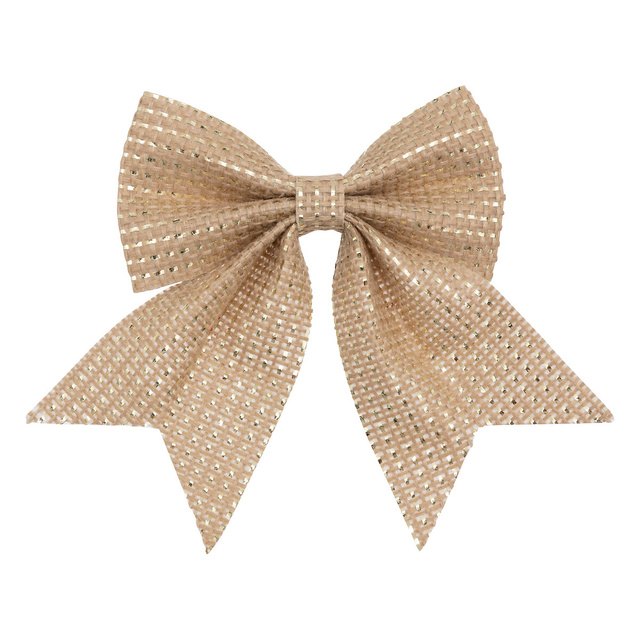 Funda de iuta cu fir auriu, 12 x 13 cm, 3 buc