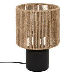 Lampă cilindrică Koby natural negru înălțime 24 cm