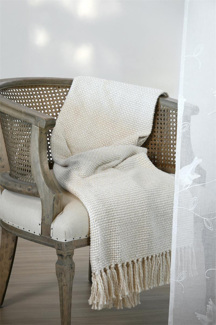 Pătură de bumbac, împletită, SCARLETT, 125 x 150 cm