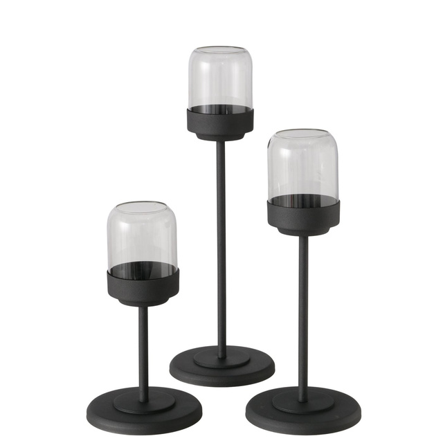 Set de felinare metalice cu cupolă de sticlă SENZA, 3 buc.