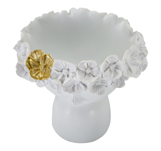 Vaza cu detaliu auriu, 15 x 14 cm