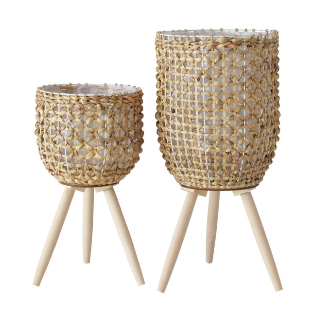 Ghiveci Livela, set 2 bucati, picioare din lemn