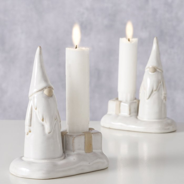 Candelabru cu gnom pentru o singură lumânare SLAVKO, înălțime 11 cm