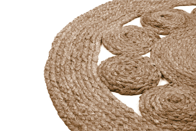 Covor decorativ din iută rotund, Ø 80 cm