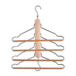 Suport pentru pantaloni, haine, 4 umerașe, ZELLER, maro închis