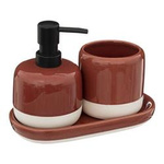 Set de accesorii baie SOLAR 2in1, dispenser cu suport periute