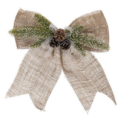 Funda de iuta cu ramuri si conuri de pin, 33 x 38 cm