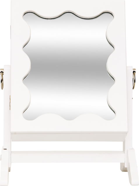 Oglindă cosmetică cu compartiment pentru bijuterii CHERI, 29 x 22 x 15 cm, albă