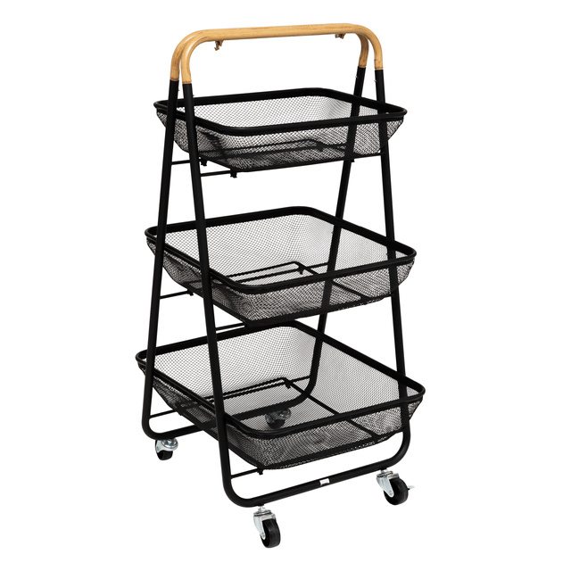 Cărucior de bucătărie MAYAJ, 3 coșuri