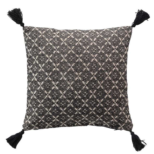 Perna decorativa pentru sufragerie JANNA, cu ciucuri, bumbac, 40 x 40 cm