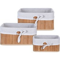 Set 3 Cosuri de depozitare Bambus