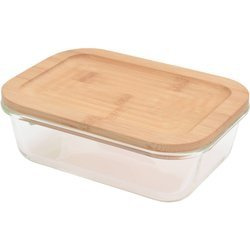 Recipient de sticlă cu capac de bambus, 640 ml