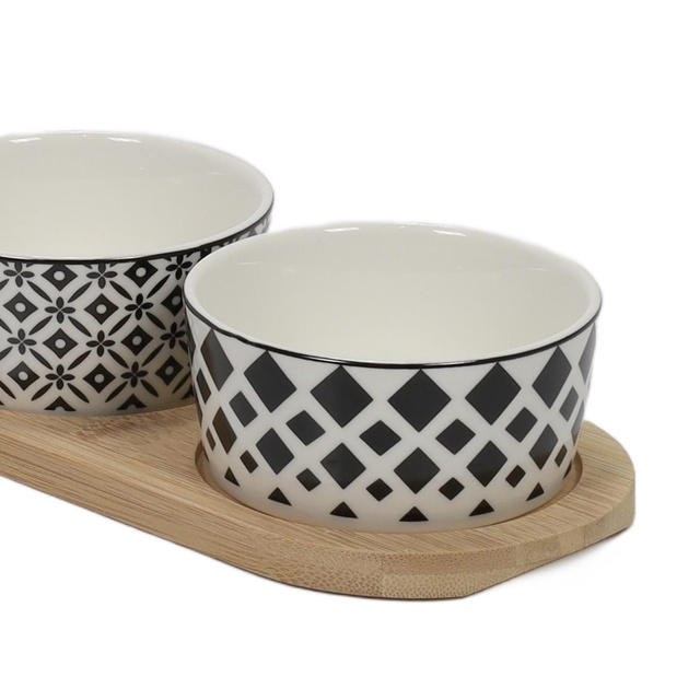 Set de servire gustări, 4 boluri, porțelan