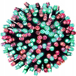 Instalatie pentru exterior, roșu, verde, 100 de led-uri