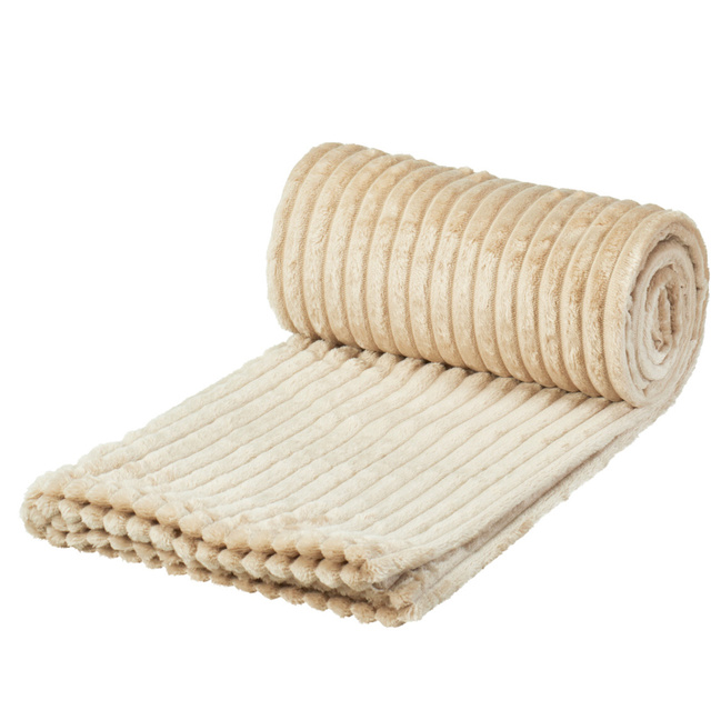 Pătură din flanel 160 x 130 cm, bej