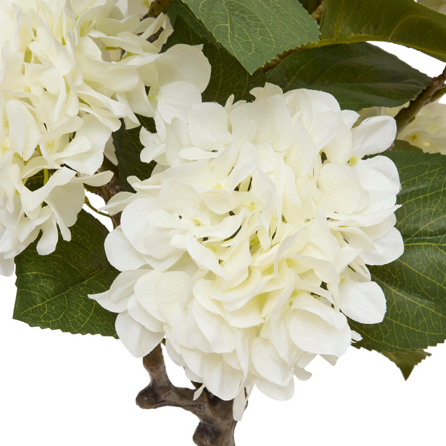 Hortensie artificială în ghiveci ceramic MIKA, albă, înălțime 100 cm